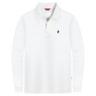 BEVERLY HILLS POLO CLUB 比佛利保羅 舒適 Cool Ever 小標誌 長袖翻領衫 CPW0T11, 白色