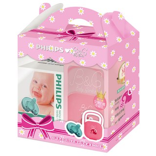 PHILIPS 飛利浦 香草奶嘴小禮盒 Baby Garden聯名款, 大於34週新生兒, 粉色, 1個