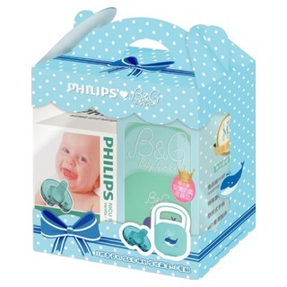 PHILIPS 飛利浦 香草奶嘴小禮盒 Baby Garden聯名款, 大於34週新生兒, 藍色, 1個
