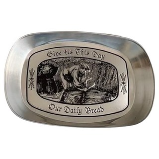 復古風格不鏽鋼單人託盤, 1個, 農夫