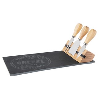 EXCELSA 餐具組, 1套, 磁吸刀架輕食盤 + 起司刀叉 3個, 黑色 + 褐色