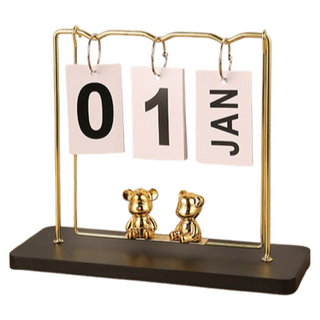 BCY 迷你桌曆 搖擺熊, 1個, 黑色