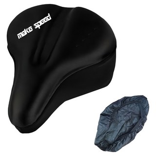 make speed 腳踏車防護坐墊套2入組 一般款+防水款, 1個, 黑色