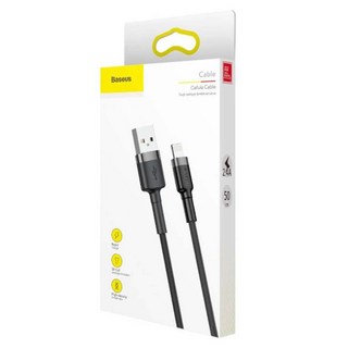 Baseus 倍思 卡福樂系列 USB lightning 2.4A 充電/傳輸線, 1個, 深空灰殼 + 黑色線, 0.5m