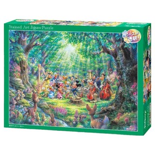Tenyo 透明小片 迪士尼森林交響樂拼圖 36 x 25cm, 500片, 迪士尼森林交響樂 透明多色, 1盒