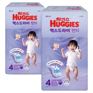 하기스 2025 맥스드라이 팬티형 기저귀 여아용 대형, 4단계, 104매