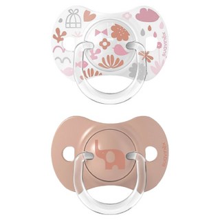 suavinex 蘇維妮 扁圓型安撫奶嘴2件組, 1套, 親密回憶 粉色, 6~18個月