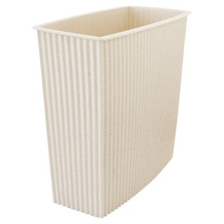 Hachiman Kasei 八幡化成 簡約波紋垃圾桶 6L, 象牙白