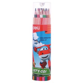 deLi 得力 Super Wings色鉛筆 附筆削 EC00827, 1套, 24個