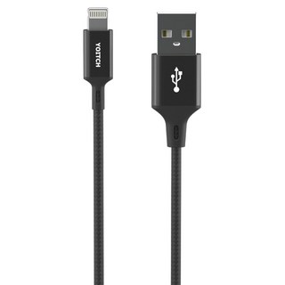 요이치 엑트 8핀 아이폰 고속 충전기 케이블, Black, 1개, 2m