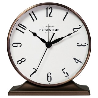 PresenTime & Co. 路易斯金屬桌鬧鐘 5.5吋, 茶金銅