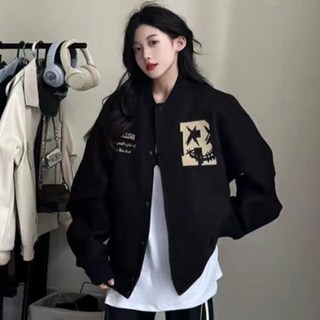 PEONIST 女性街頭圖案寬鬆版飛行夾克