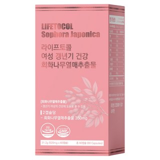 라이프토콜 여성용 갱년기 건강 회화나무열매추출물 60캡슐, 31.2g, 1개