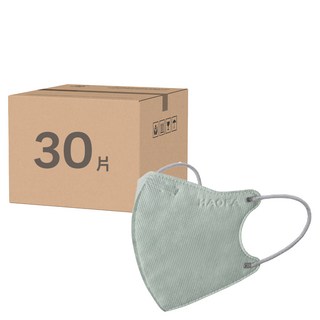 HAOFA 氣密型N95立體醫療口罩 防曬活性碳款 M, 30片, 1個, 湖草碳