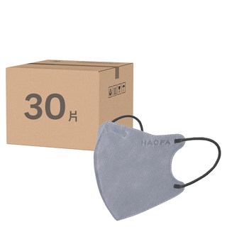 HAOFA 氣密型N95立體醫療口罩 防曬活性碳款 M, 30片, 1個, 石英碳