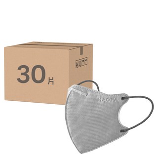 HAOFA 氣密型N95立體醫療口罩 防曬活性碳款 M, 30片, 1個, 鉑石碳