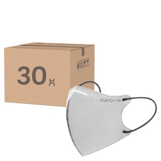 HAOFA 氣密型N95立體醫療口罩 防曬活性碳款 M, 30片, 1個, 礫岩碳