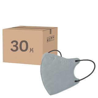 HAOFA 氣密型N95立體醫療口罩 防曬活性碳款 M, 30片, 1個, 蒼灰碳