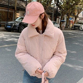 더플로우 여성용 예쁜 골덴 파스텔 숏 패딩점퍼