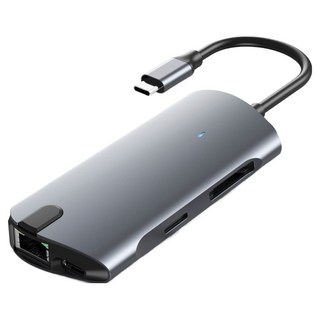 ANTIAN 8合1 Type-C多功能HUB筆電轉接器, 1個, 灰色