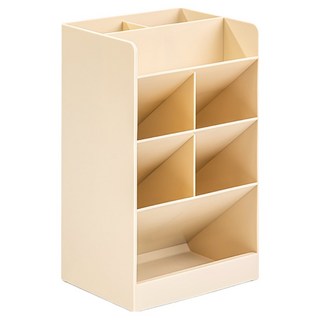 deLi 得力 8格斜插筆筒 8939 12 x 9.1 x 20.5cm, 1個, 米白色