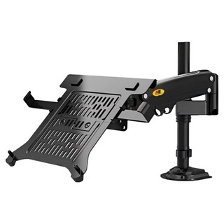 NORTH BAYOU 筆記型電腦托盤支架/筆記型電腦顯示器支架臂/顯示器支架/桌面萬向旋轉升降伸縮 H100-FP, 1個, 黑色