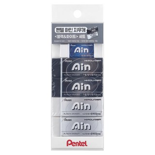 Pentel 飛龍文具 Ain 橡皮擦 中 + 大 4入組 ZEAHKC10-G4C1, 5個, 混合色