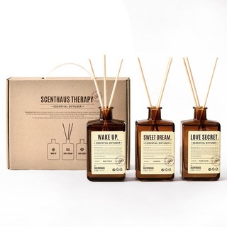 센트하우스 테라피 디퓨저 200ml x 3종 선물세트, 1세트, 웨이크 업, 스위트 드림, 러브 시크릿