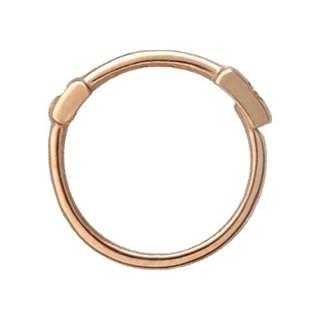 14K 金黃金女式簡約基本款一觸式戒指耳環