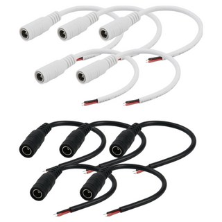 컴스마트 제작용 2선 DC 전원 케이블 White 5p + Black 5p 세트 외경 5.5mm 내경 2.1mm CP311, 1세트, 10cm