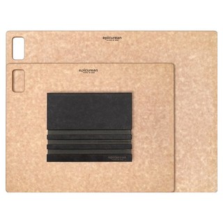 epicurean 平板方形砧板2件+支架組, 1個, 自然色, 大號砧板，支架