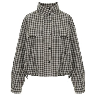 Paige Flynn 女款格紋抽繩高領夾克 P5CJP006C