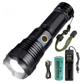 TX Tanox 特林 XHP70 LED超強亮伸縮變焦手電筒 T-2025V-P70, 黑色, 1個