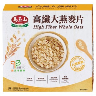 馬玉山 高纖大燕麥片 雙潔淨 A版 盒裝, 1000g, 1個