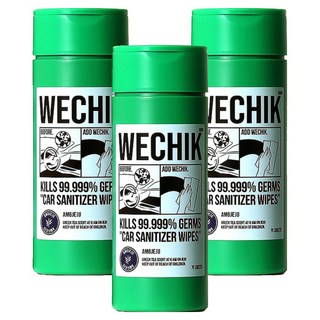 wechik 車用殺菌消毒濕紙巾, 70個裝, 3個