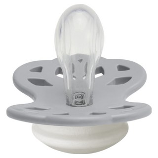 BIBS Infinity 雙扁型矽膠奶嘴, 1個, 夜光雲灰, 0~6個月