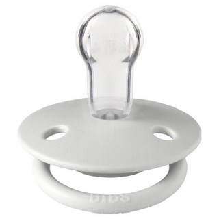 BIBS De Lux 圓形矽膠奶嘴, 0~18個月, 霧白色, 1個