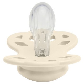 BIBS Infinity 雙扁型矽膠奶嘴, 1個, 0~6個月, 象牙白