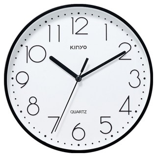 Kinyo 時線簡約掛鐘 9吋 CL-221 1個, 黑色