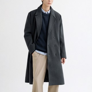 제타22 남녀공용 울 블렌드 오버핏 더블 코트