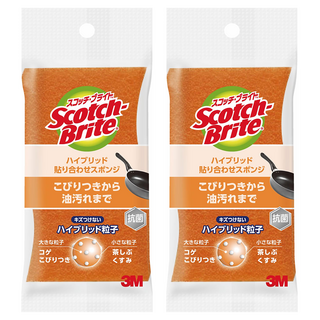 3M Scotch-Brite 百利 日系3層海綿菜瓜布 混合層壓, 橘色, 1入, 2包