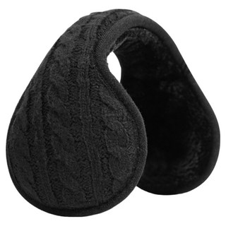 DisTuff輕量運動針織防寒折疊式耳罩, 黑色, 1個