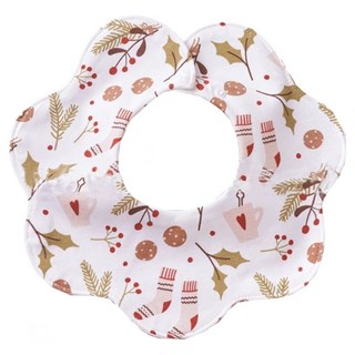 iMiTU 米圖 S型花瓣防水純棉口水巾圍兜, 1個, 聖誕佳節