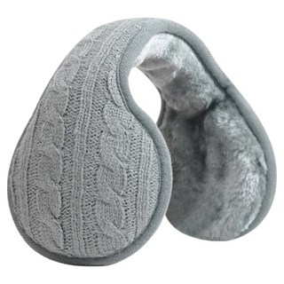 D-STIFF 輕量運動針織防寒可折疊耳罩, 灰色, 1個