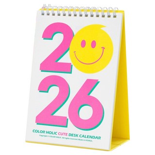 colorholic 2026 可愛桌曆, 1個, 白色