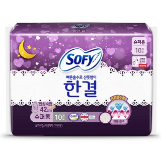 쏘피 한결 생리대 날개형, 슈퍼롱, 10개입, 1개