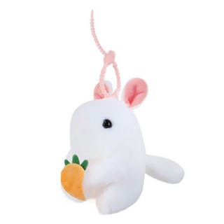 珠友文化 搖尾巴吊飾, 白兔, 1個