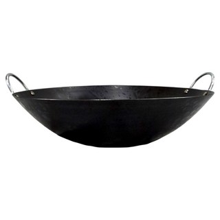 尺4雙耳鐵鍋, 黑色, 1個