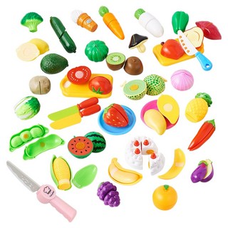 플레이맥스 야채과일자르기 38종 + 싹둑멜로디칼 세트, 핑크(멜로디칼), 38종(소꿉놀이야채과일자르기), 1세트