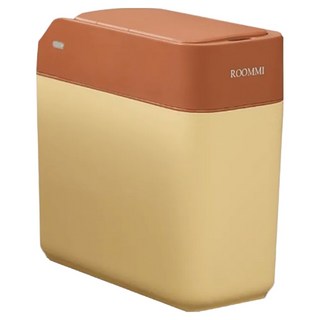ROOMMI Handsfree 充電滑蓋感應垃圾桶, 奶黃可可, 1層